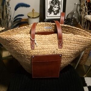 Haute Hippie Tan and Brown Tote Bag